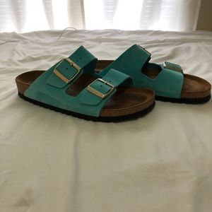 Blue Birkenstock sandals